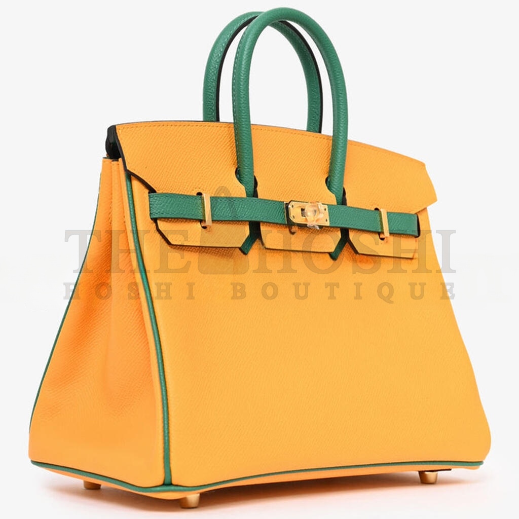 H**me5 BIRKIN 30 TOGO LEATHER SUN YELLOW AND PEACOCK GREEN WITH GOLD BUCKLE BAG H028365CC30 (30*23*15cm) Master Quality